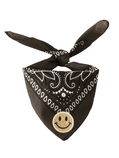 Scarf 3D Smiley Gold Glitter